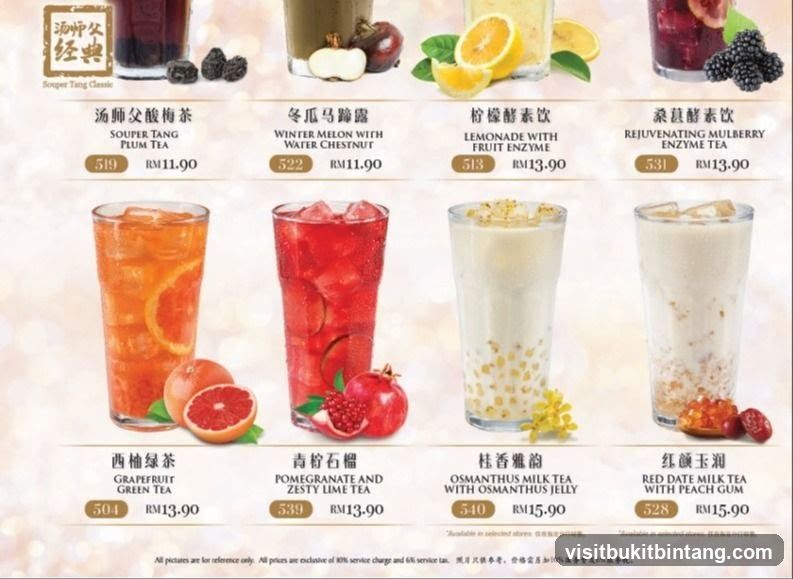 Sourger Tang Classic Menu