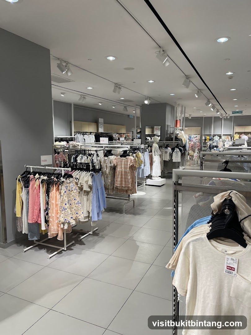 Interior of clothing store