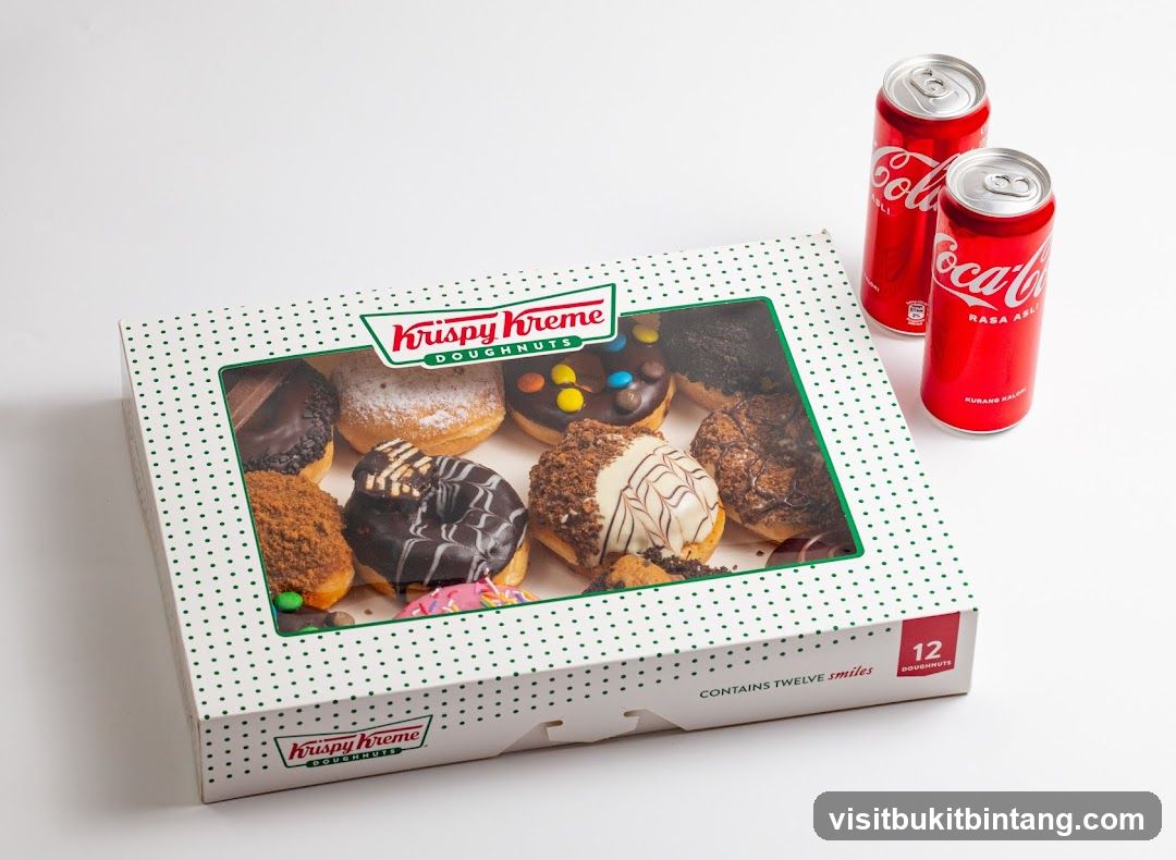 Krispy Kreme Doughnuts Box with Coca-Cola Cans