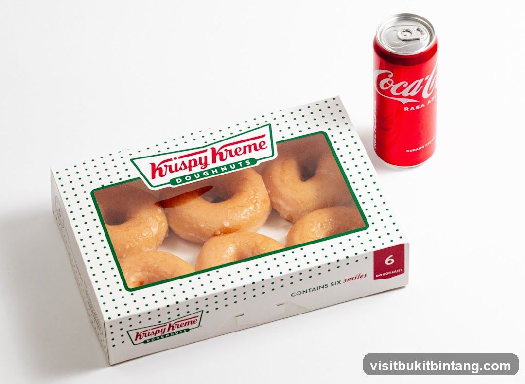 Krispy Kreme Doughnuts Box and Coca-Cola Can