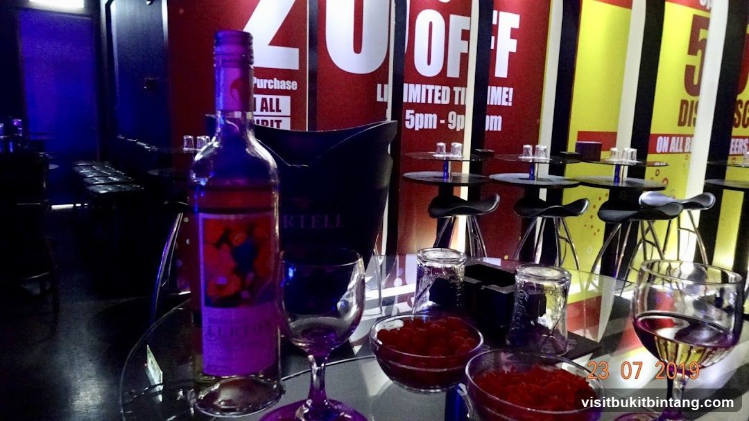 Bar Interior with Promotional Posters