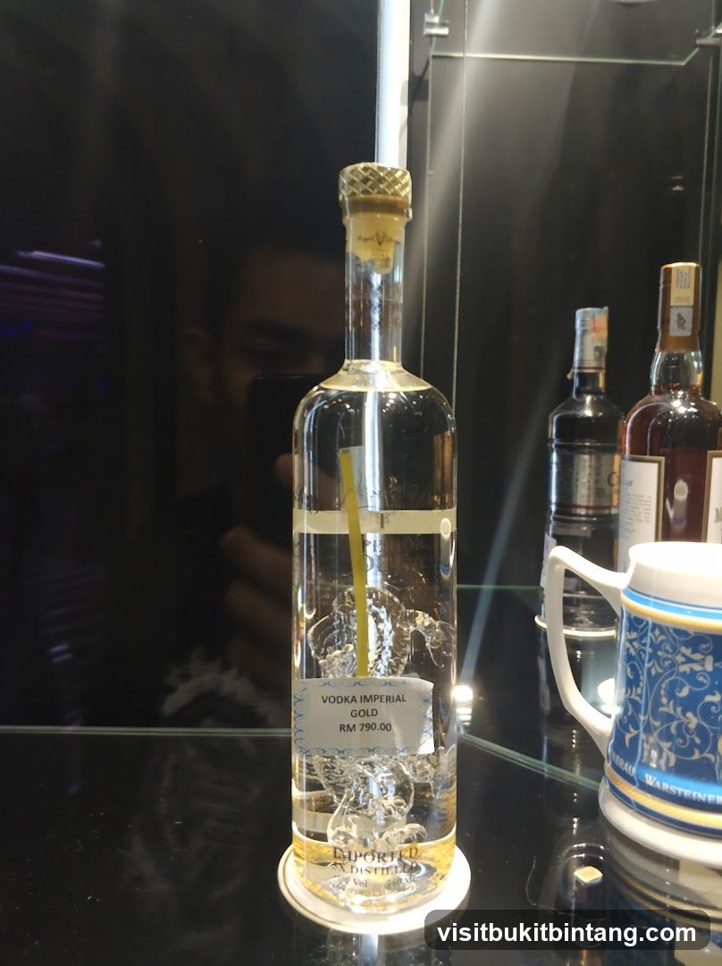 Bottle Display in Glass Case