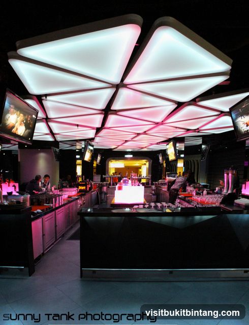 Bar Interior with Modern Lighting