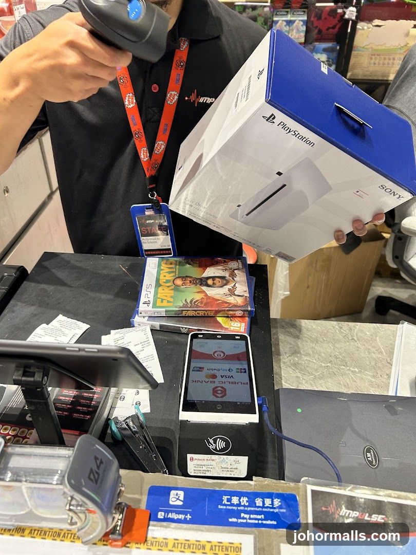Checkout counter with PlayStation 5