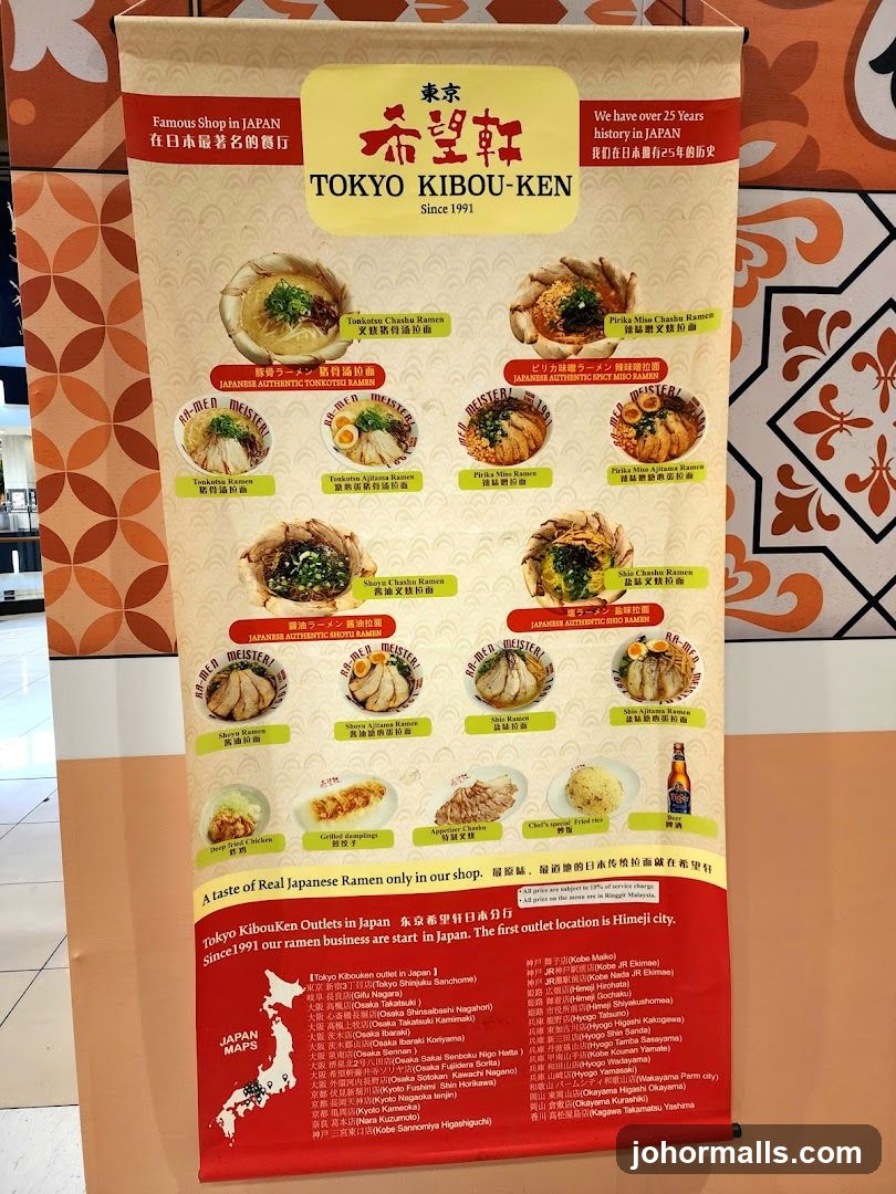Tokyo Kibou-Ken Menu