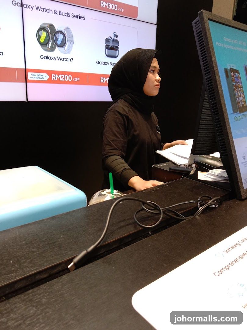 Salesperson at Counter
