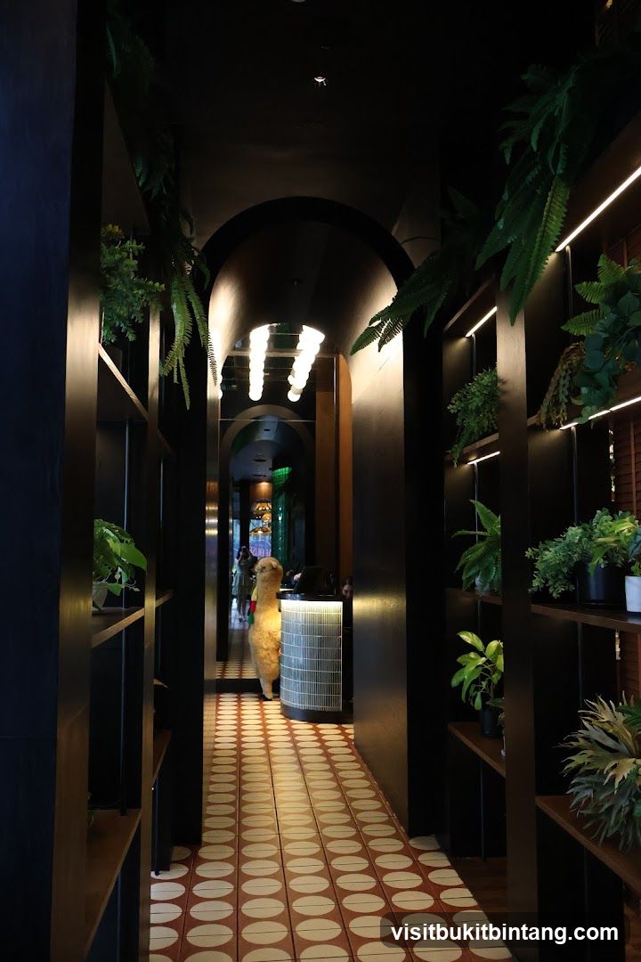 Restaurant Interior with Decorative Plants