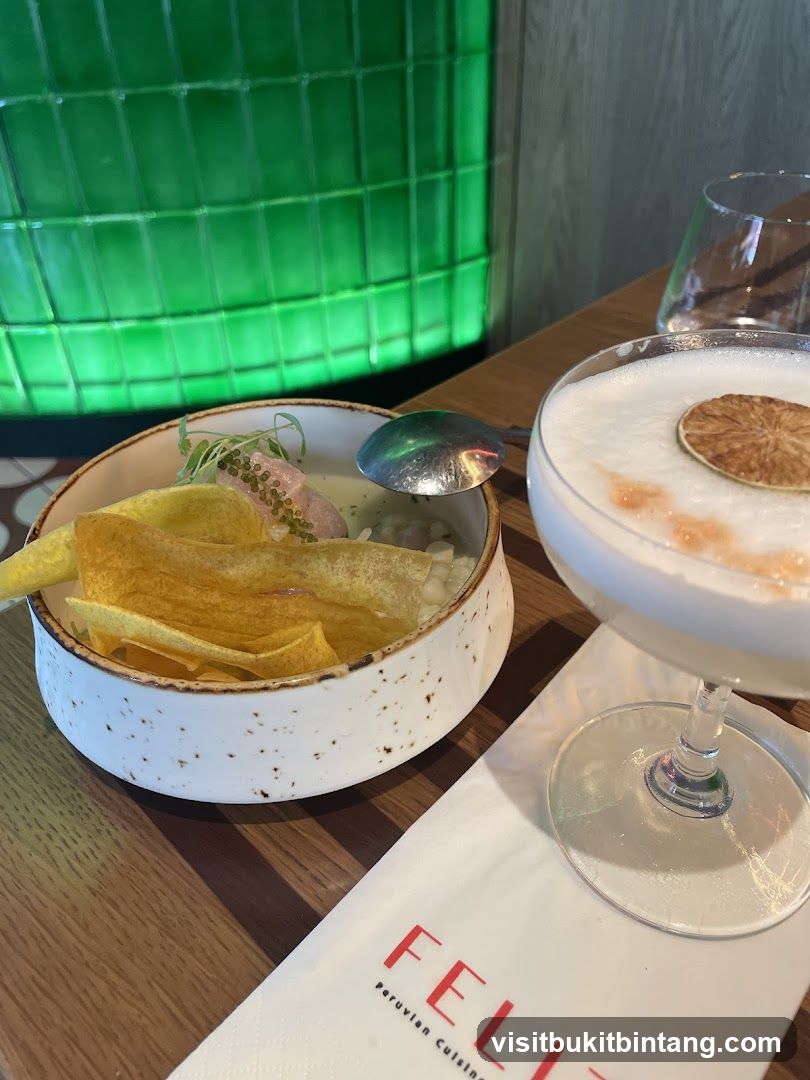 Peruvian Cuisine Dish and Cocktail