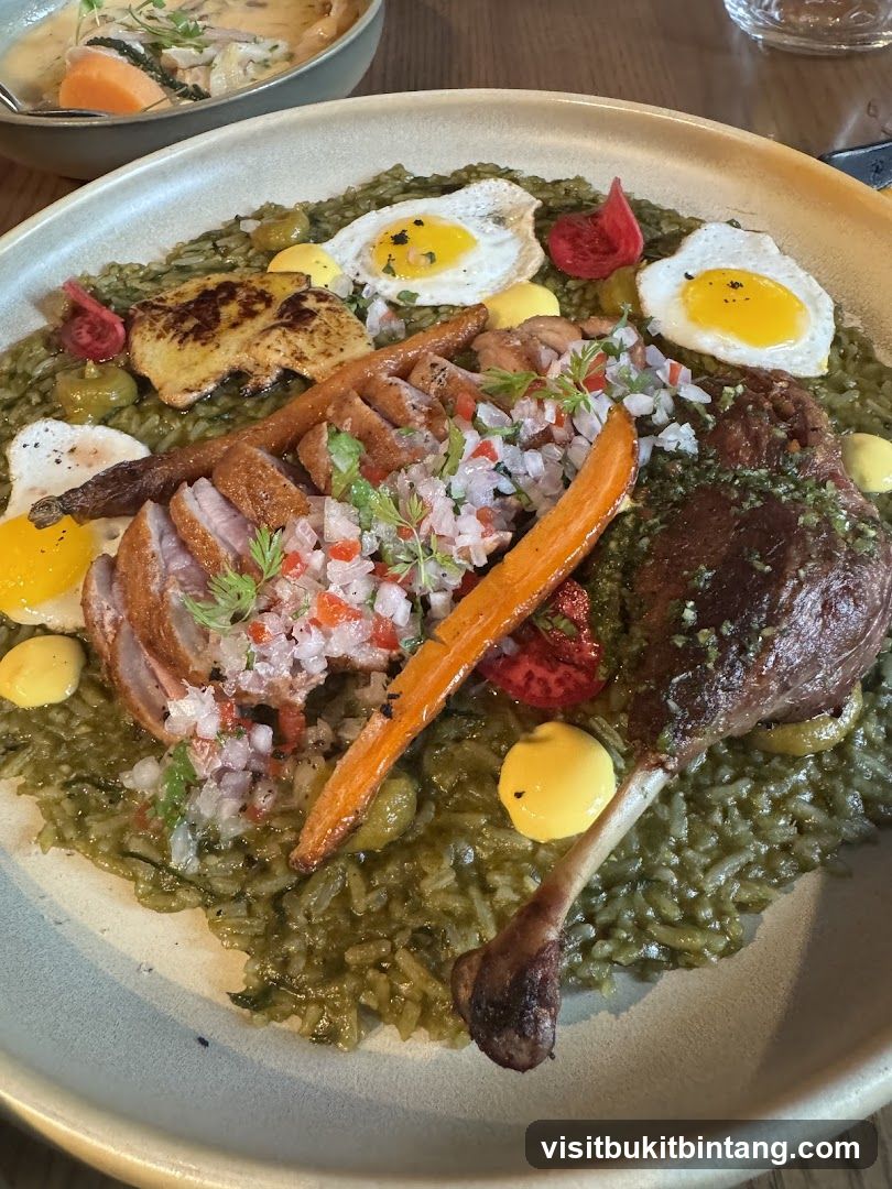 Duck Confit with Green Rice