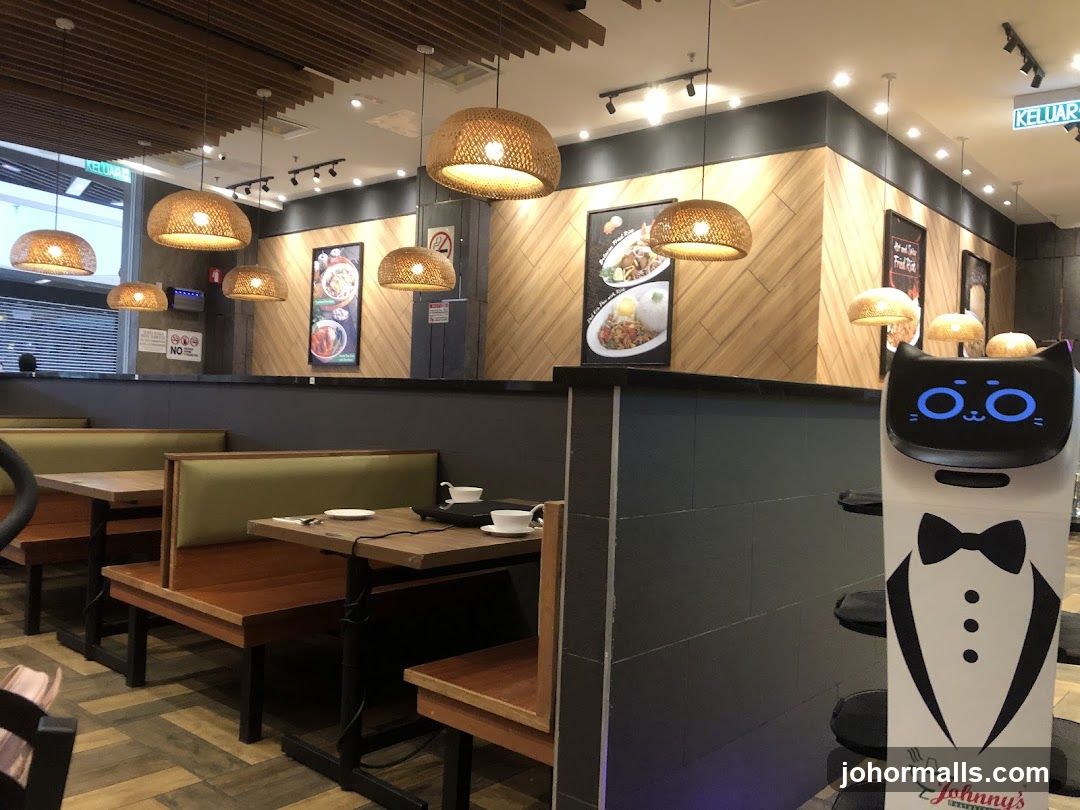 Restaurant Interior with Robotic Server