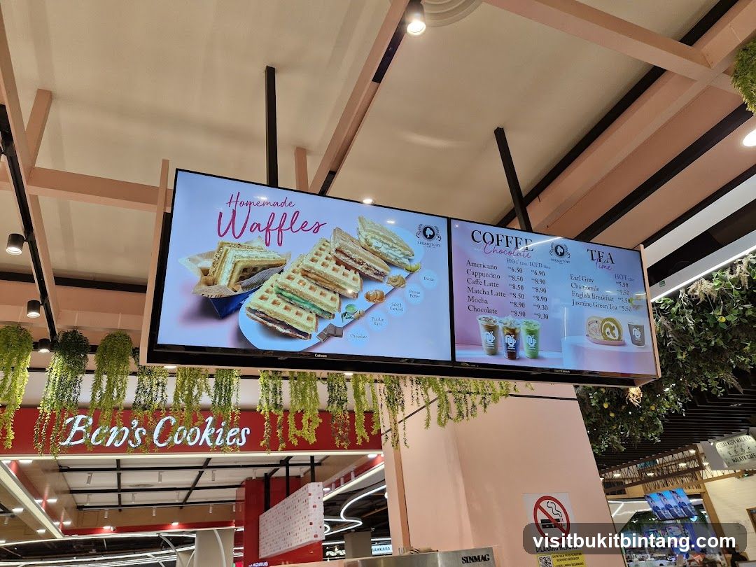 Menu Board with Waffles and Drinks