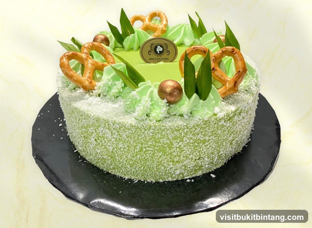 Green Cake with Pretzels