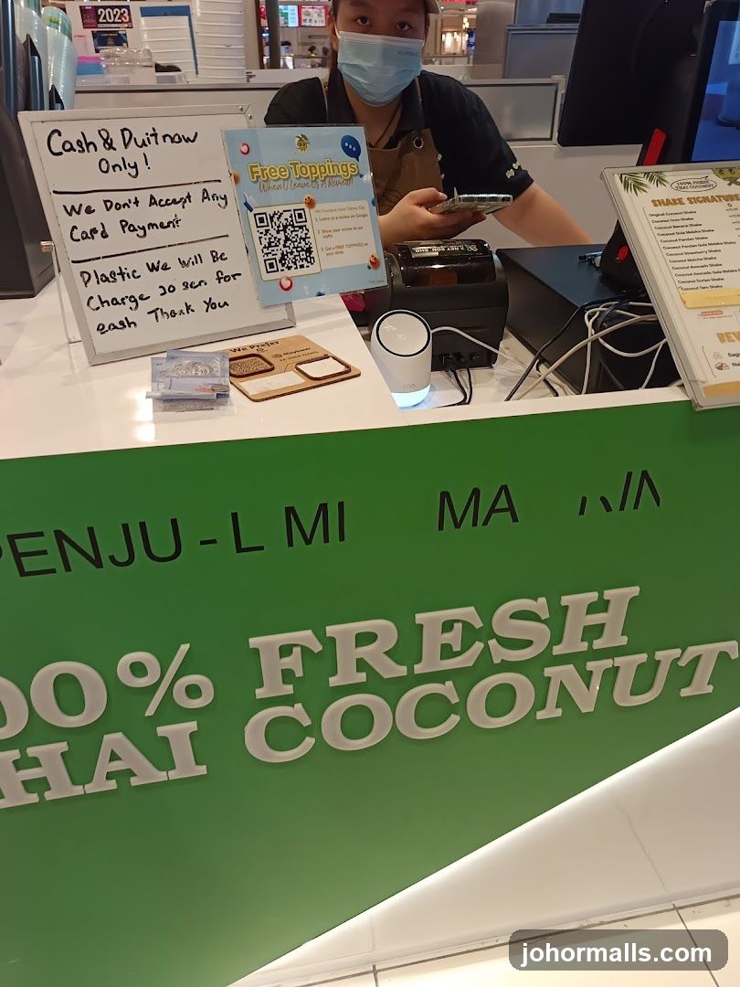 Counter with Payment Information and Menu