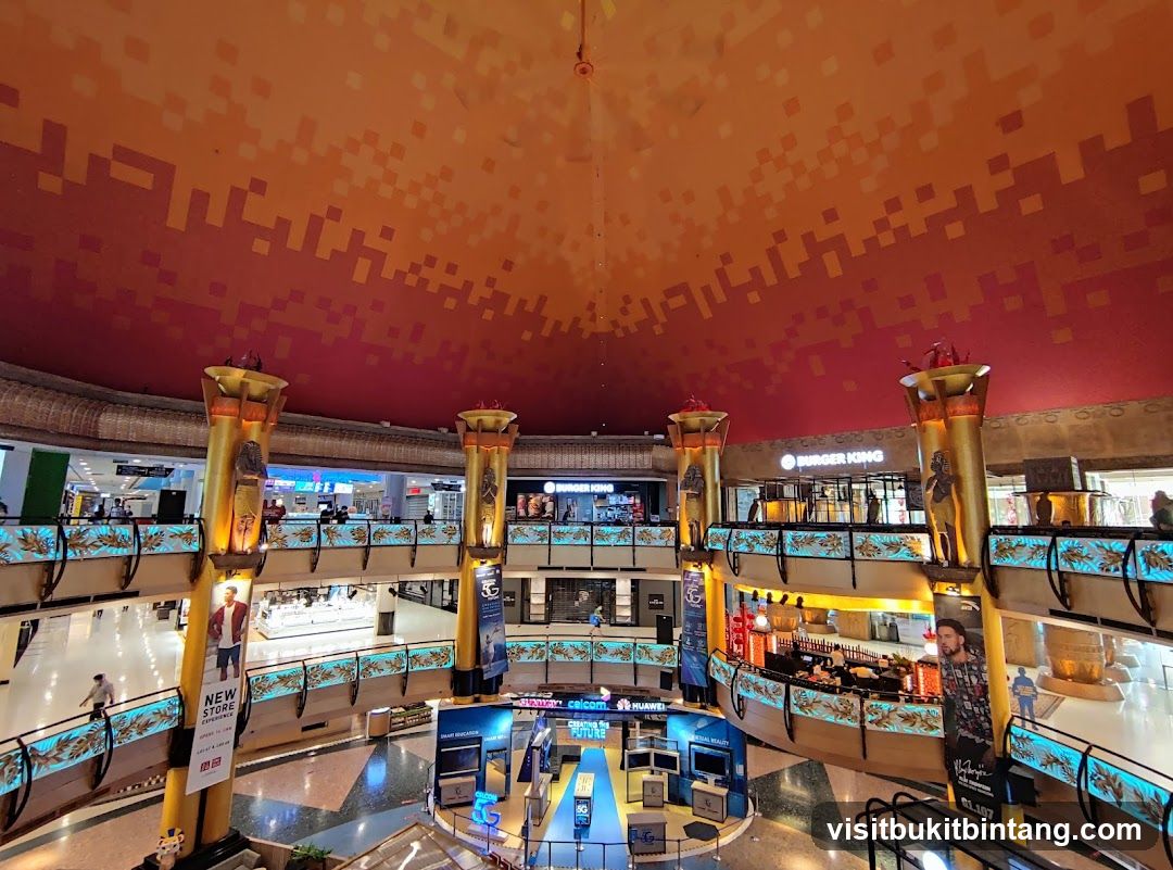 Interior of a multi-level shopping mall
