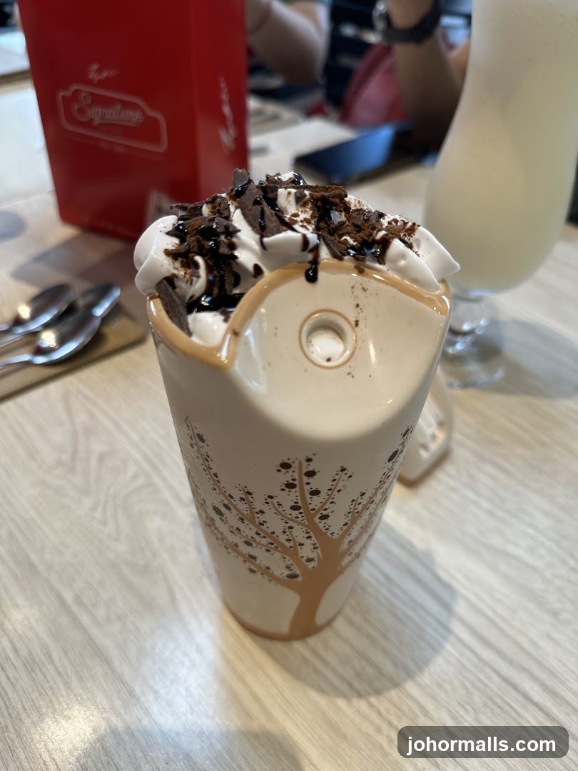 Dessert Drink with Whipped Cream and Chocolate Shavings