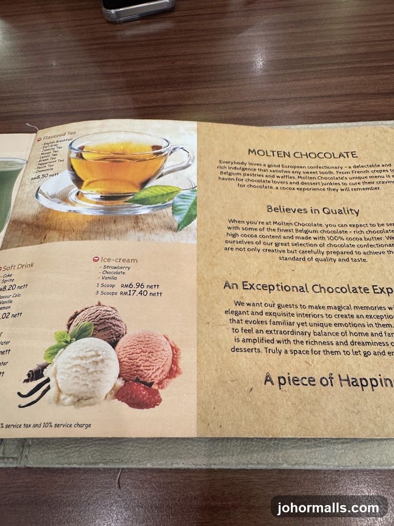 Molten Chocolate Menu