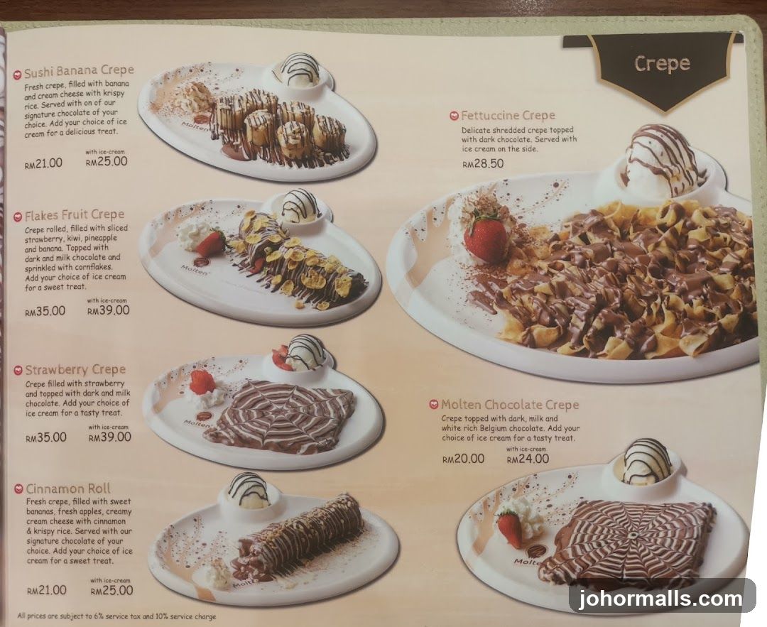 Crepe Menu
