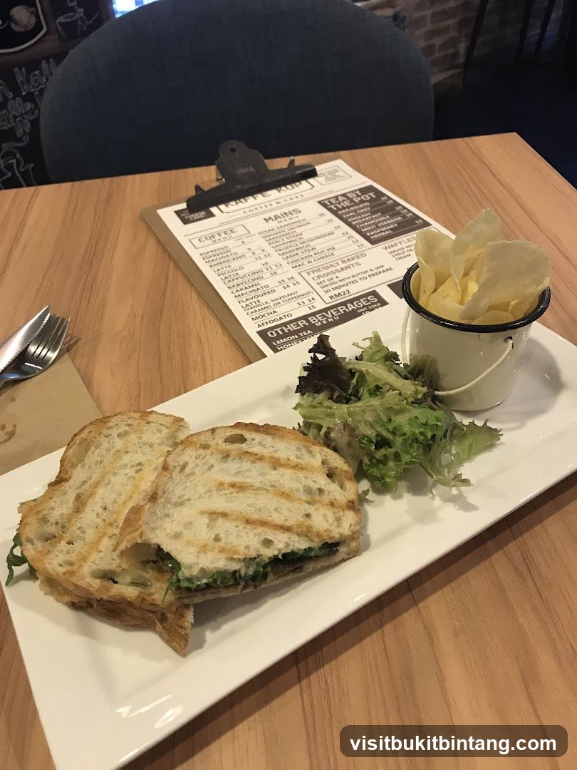 Sandwich with salad and chips