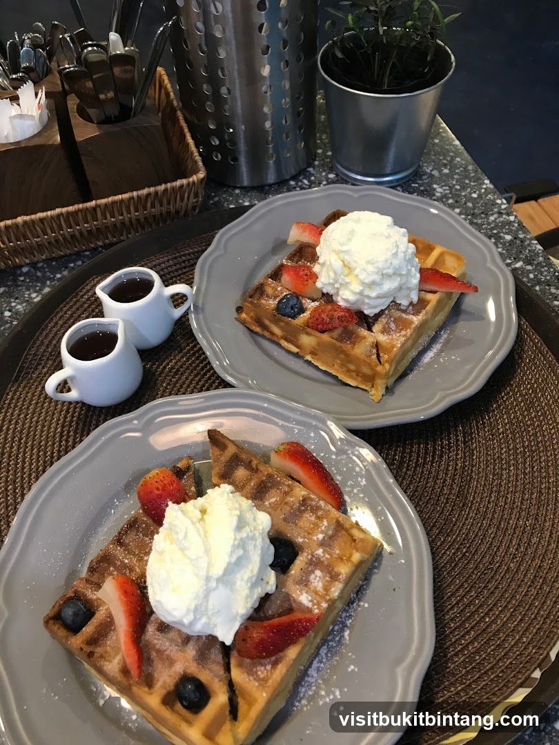 Waffles with Whipped Cream and Berries