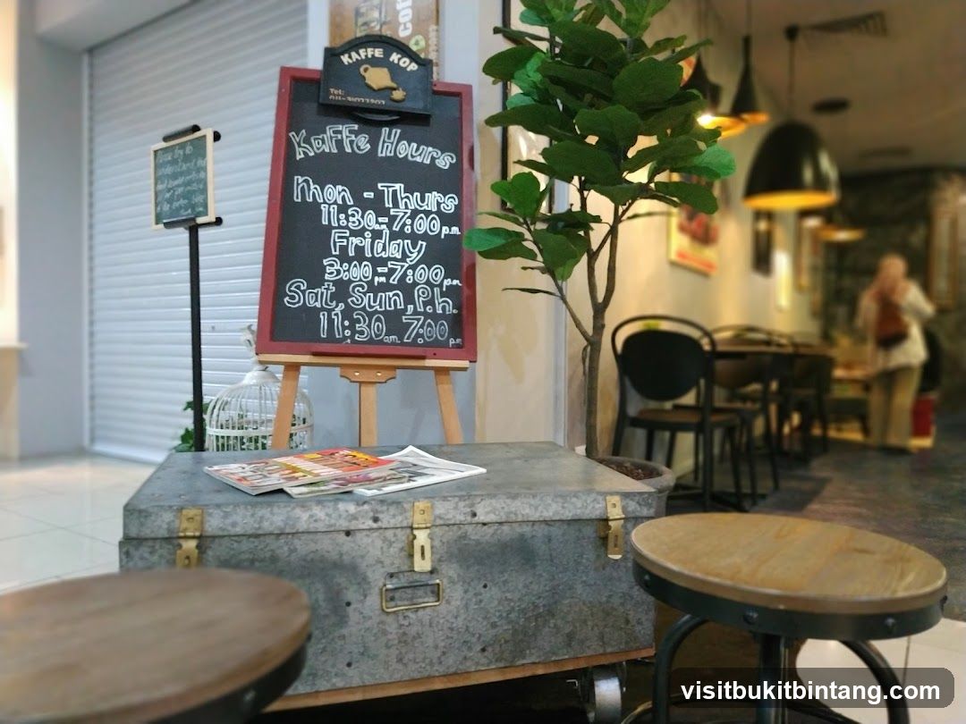 Kaffe Kop Hours Sign