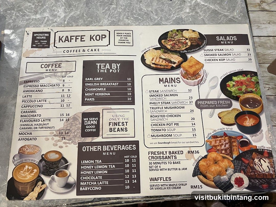 Kaffe Kop Menu