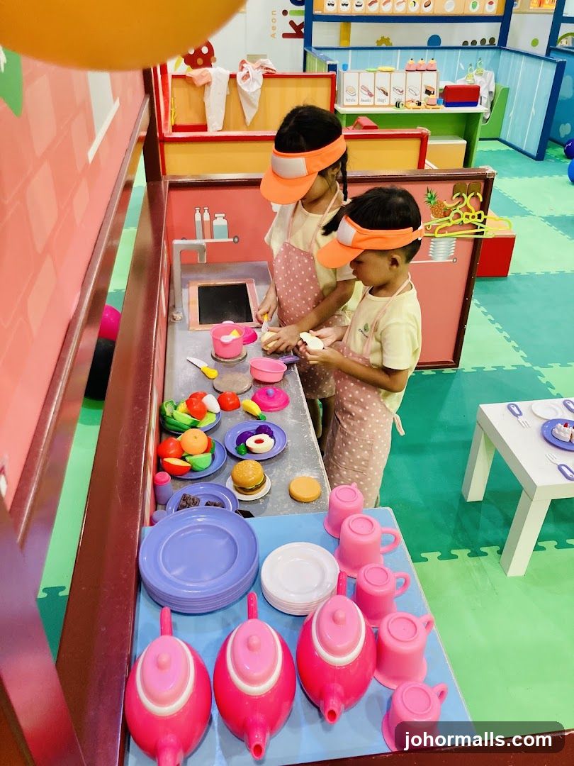 Children Playing with Toy Kitchen