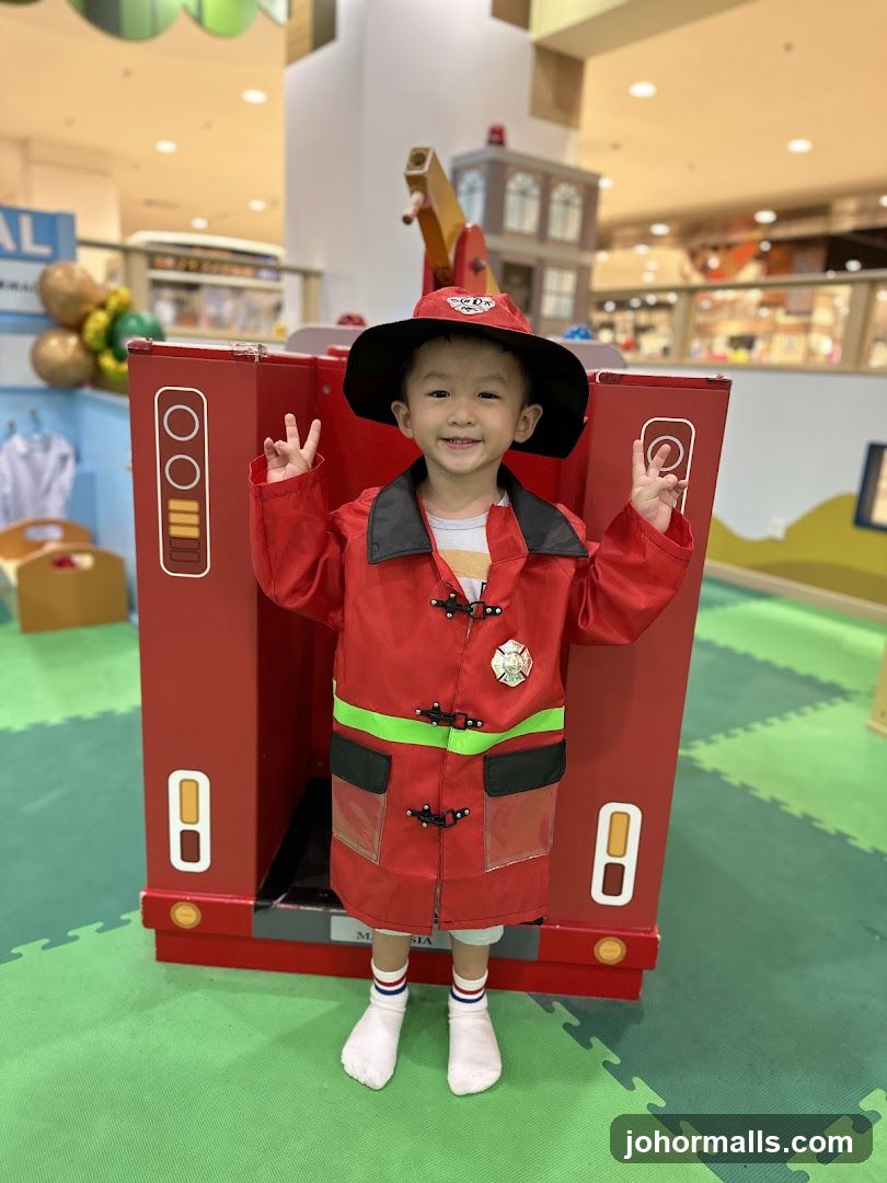 Child dressed as a firefighter