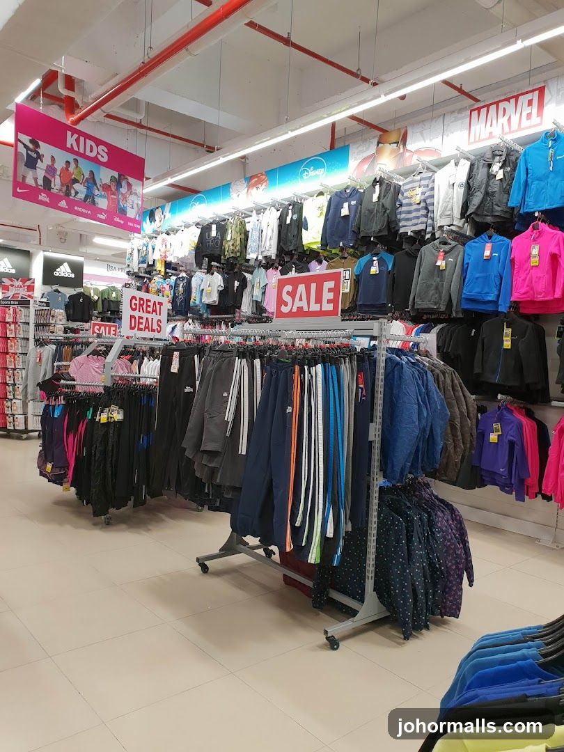 Clothing store with sale signs