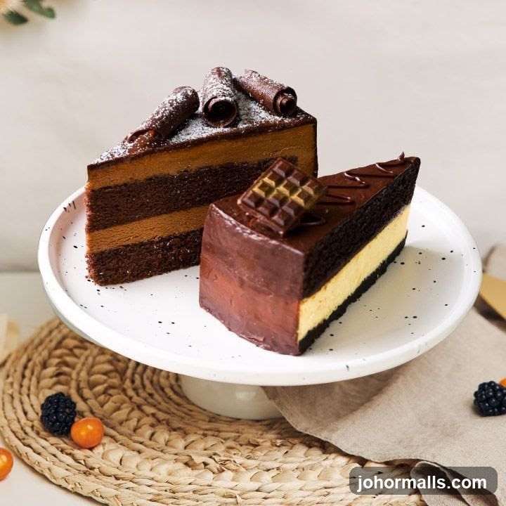 Two Slices of Chocolate Cake