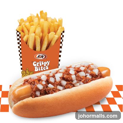 A&W Chili Dog and Fries
