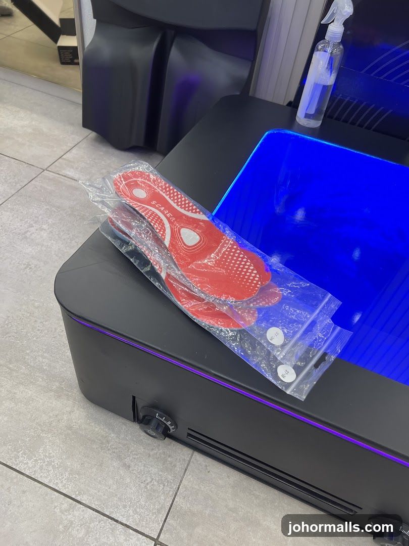 Insoles on a black table