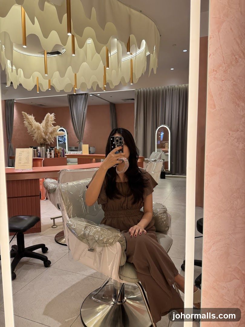 Salon Interior with Woman in Chair