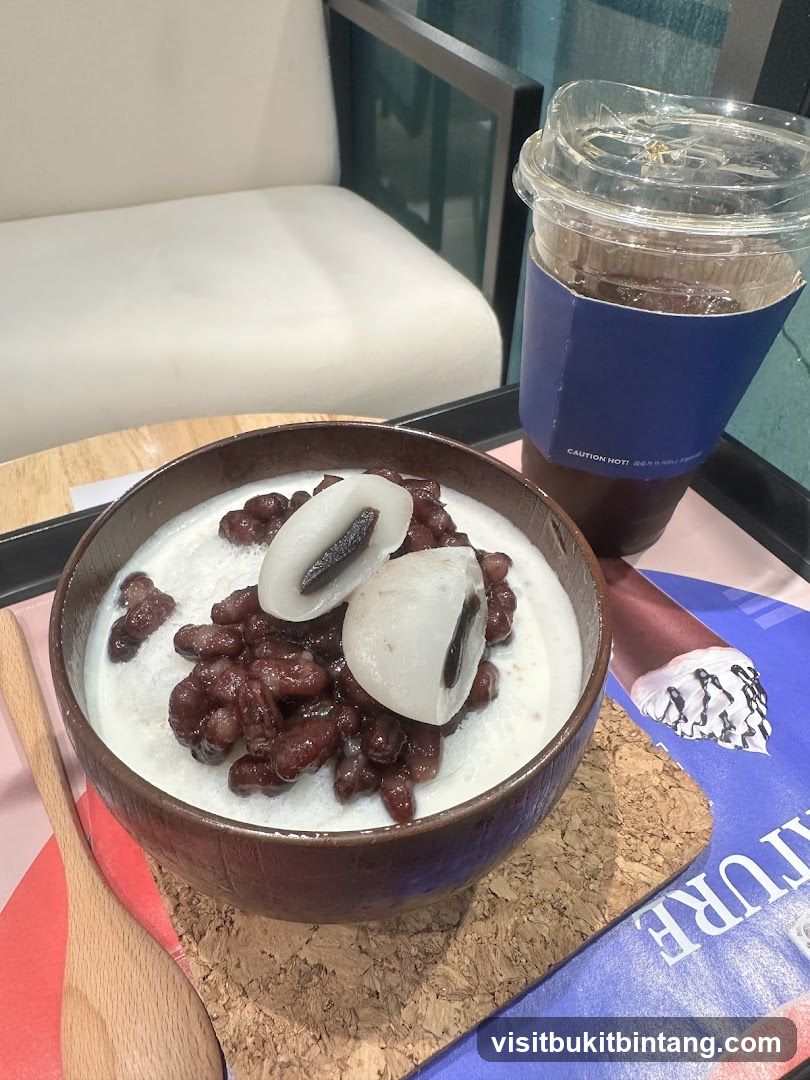 Red Bean Bingsu and Iced Coffee