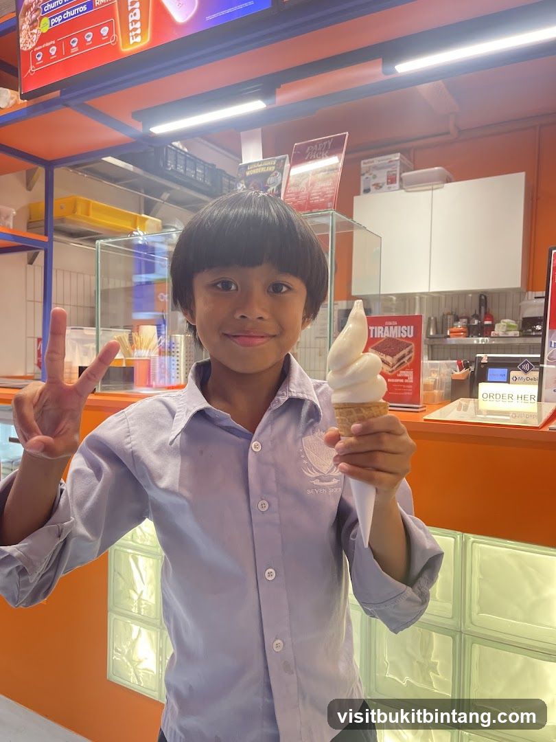 Boy holding an ice cream cone