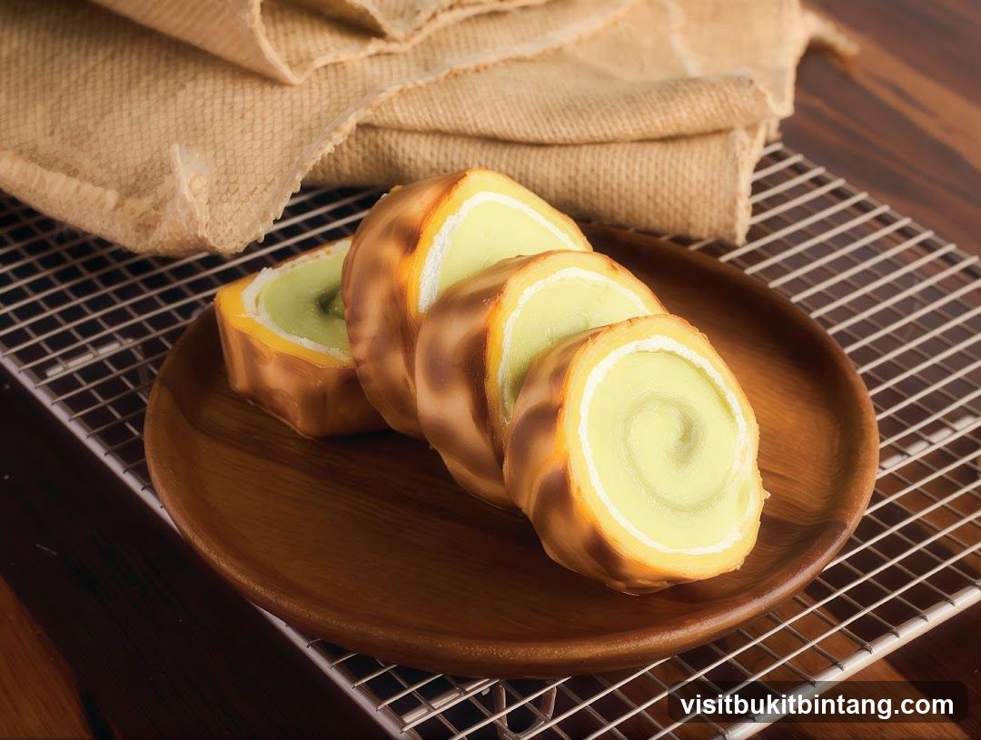Green Swiss Roll Slices