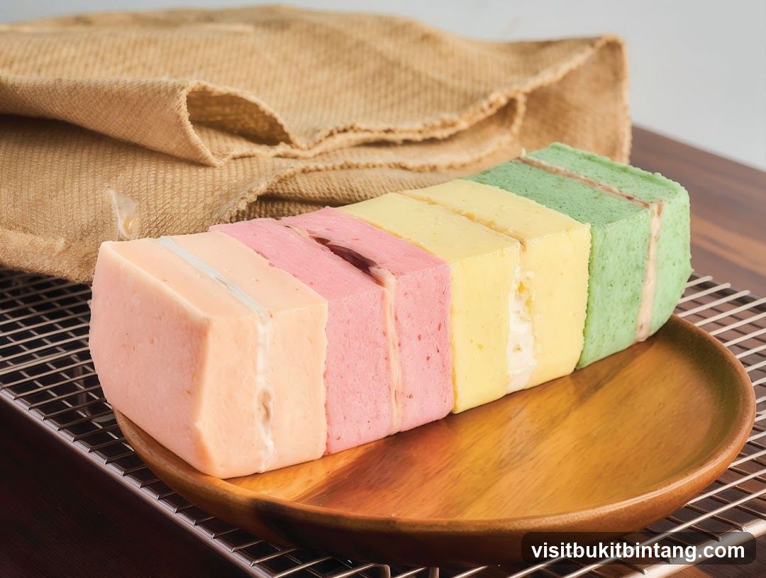 Rainbow Layer Cake Slices