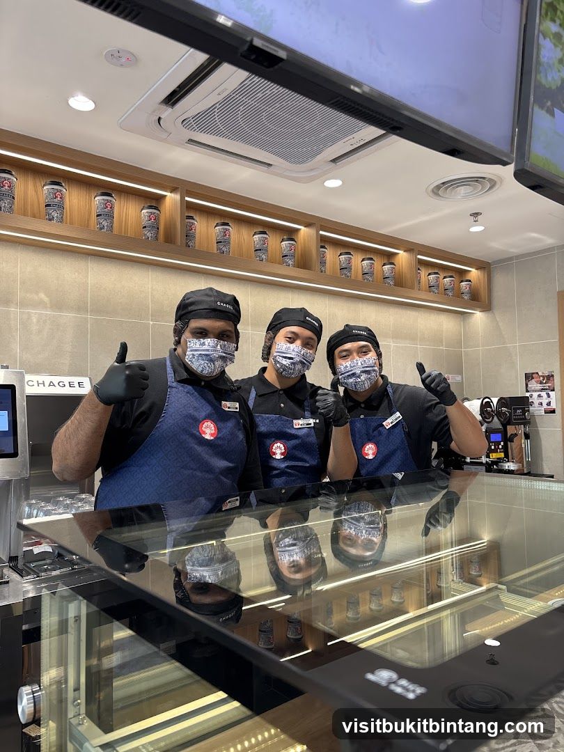 Staff at a beverage shop