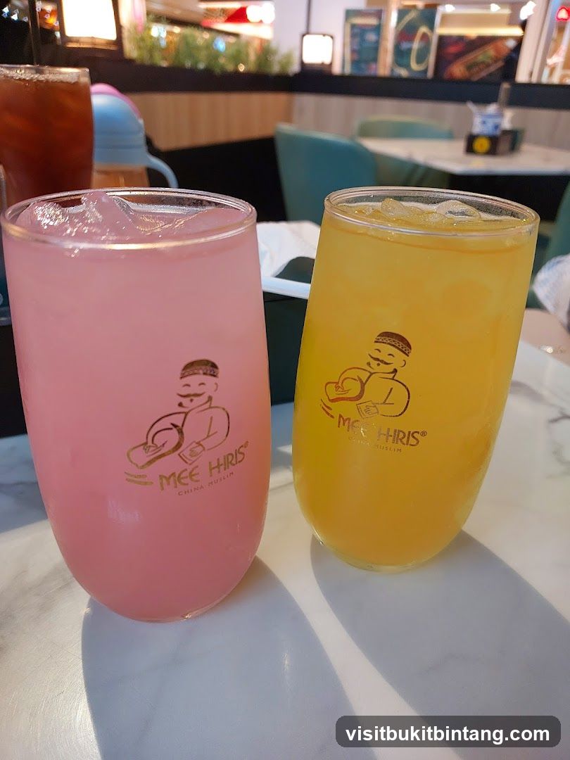Two colorful drinks with logo