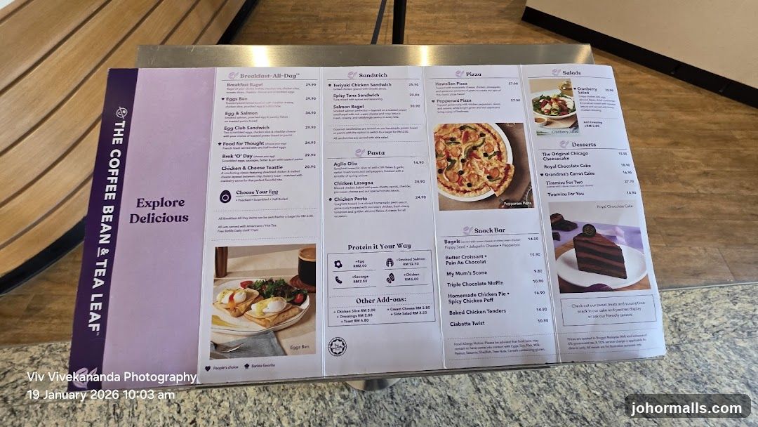 The Coffee Bean & Tea Leaf Menu