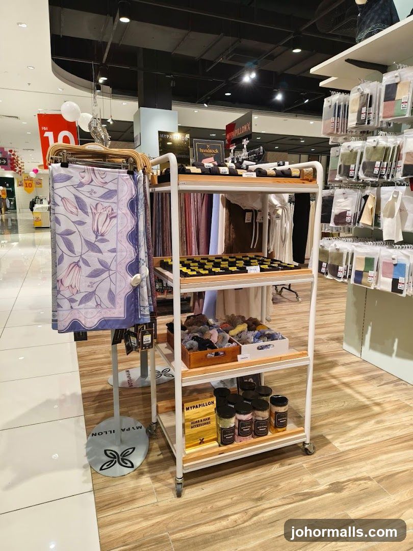 Retail Display of Scarves and Accessories