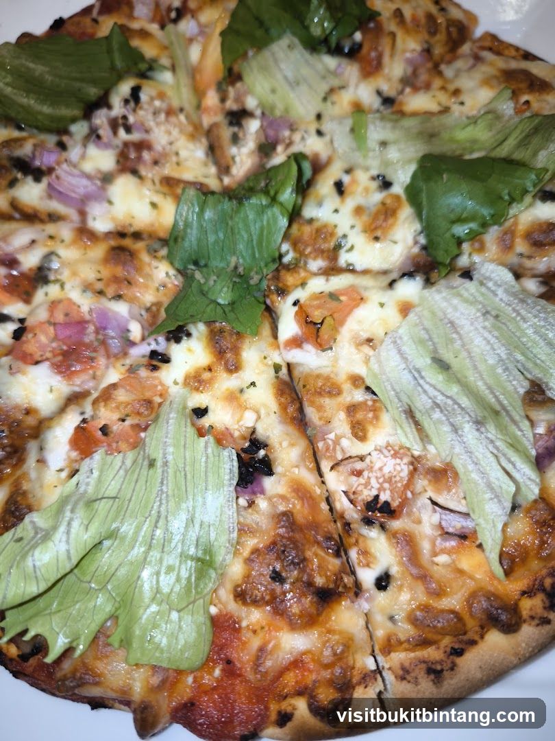 Pizza with Lettuce Topping