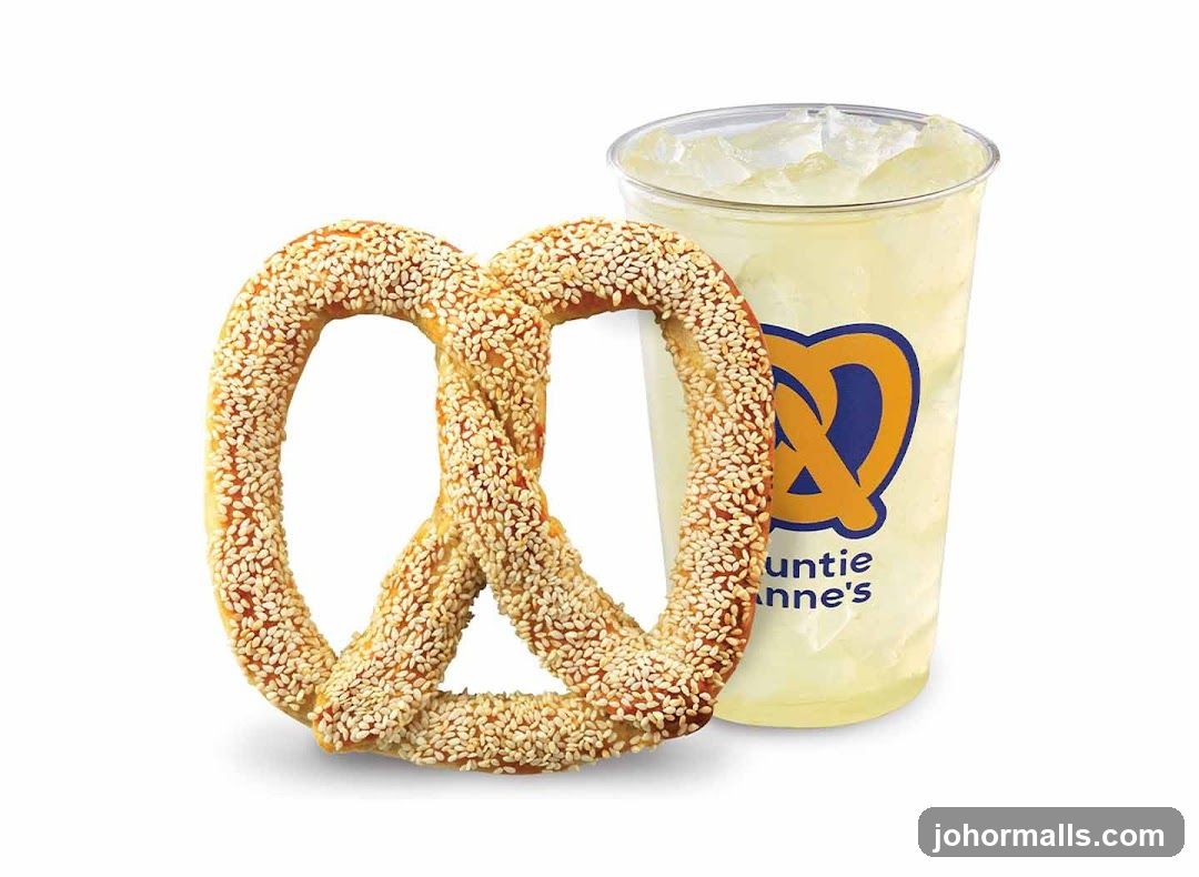Sesame Pretzel and Drink