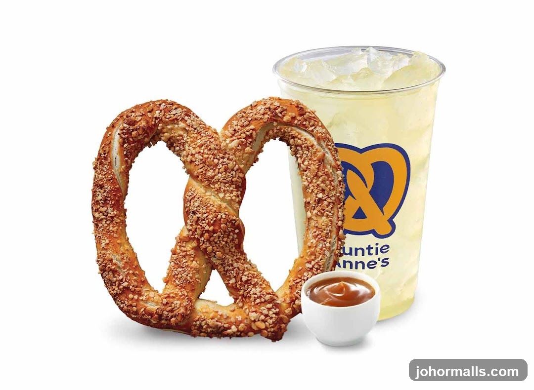 Pretzel with Drink and Dip