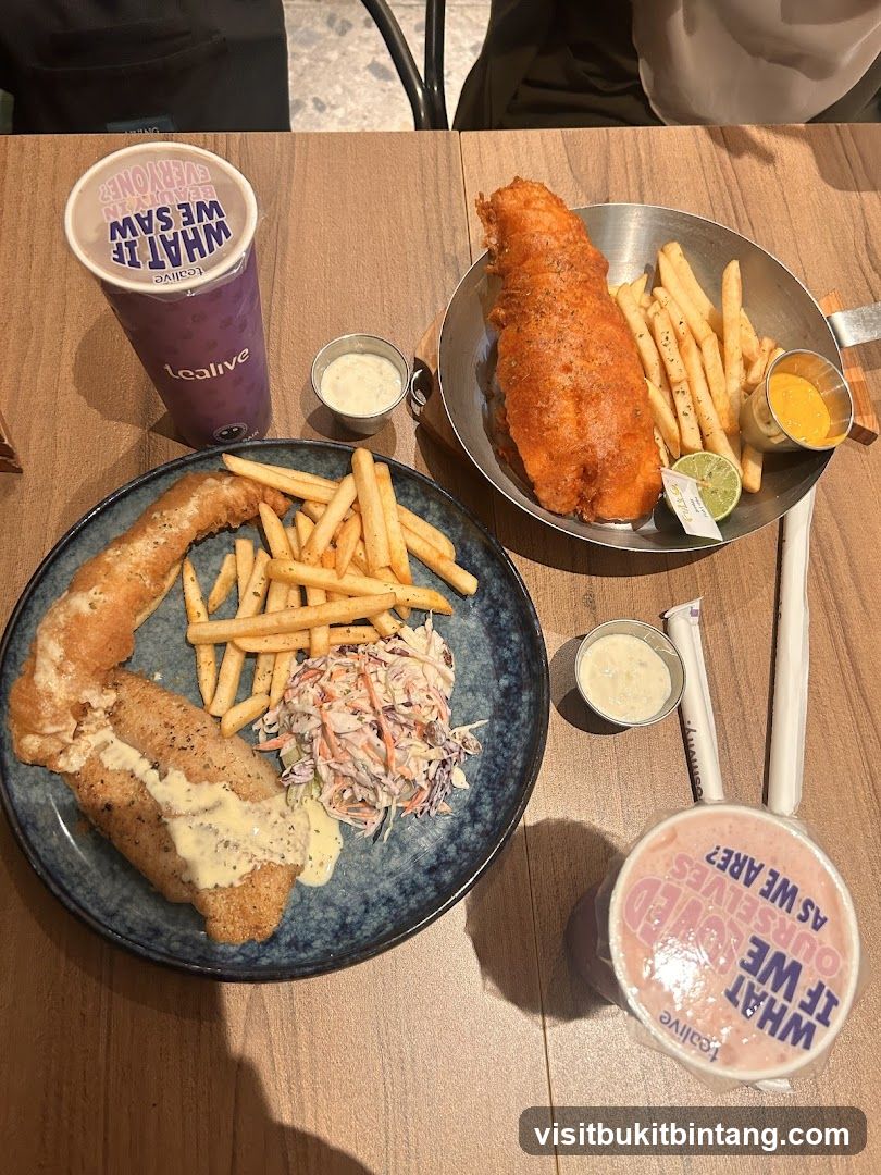 Fish and Chips with Drinks