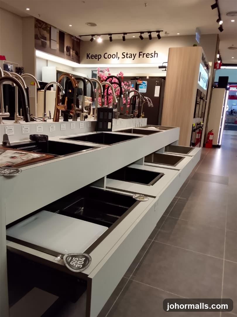 Kitchen Sinks and Faucets Display