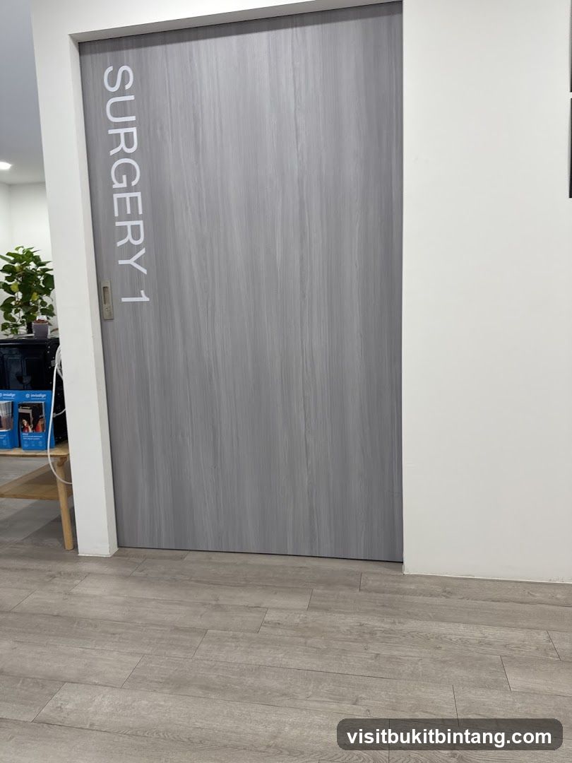 Doorway with "Surgery 1" label