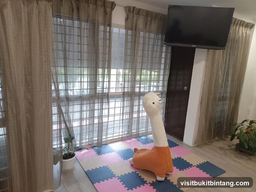 Living Room with Plush Toy and TV