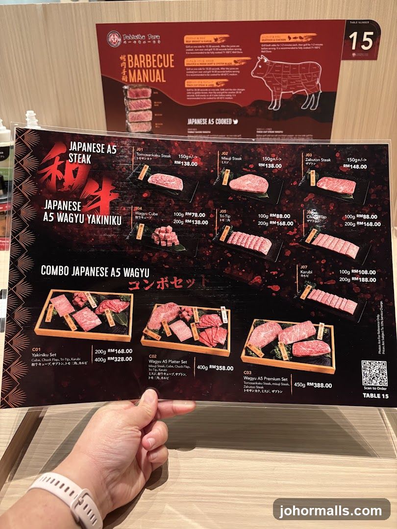 Japanese A5 Wagyu Yakiniku Menu