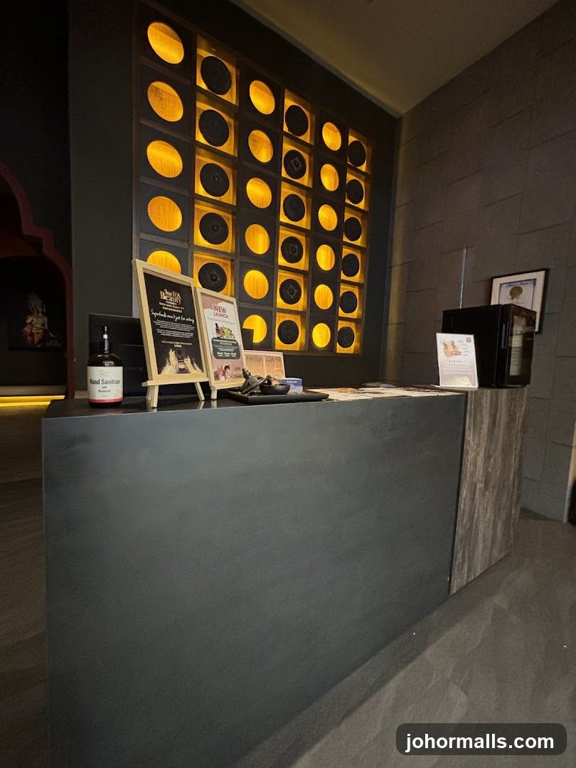 Reception Desk with Decorative Wall