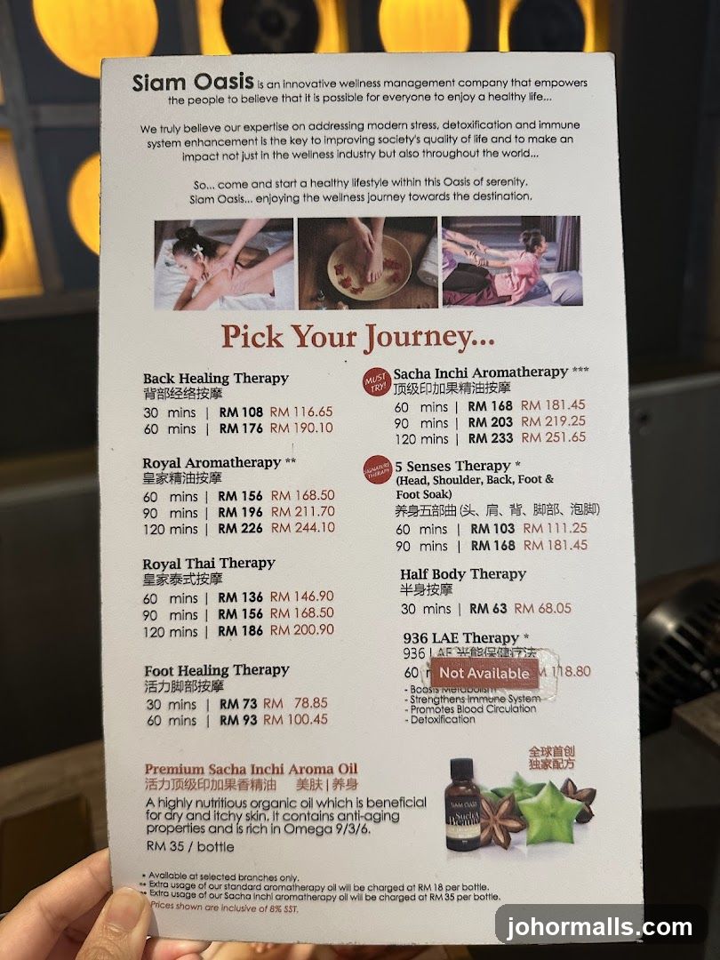 Siam Oasis - Pick Your Journey